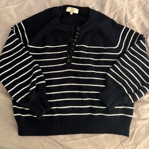 Sezane Leontine Sweater Navy and White Stripes